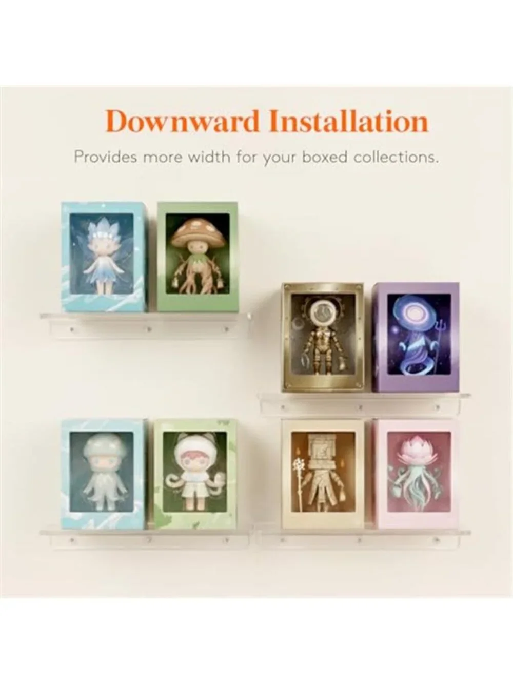 Pack of 6 Decor Display Rack Floating Shelves Acrylic Wall Organizer